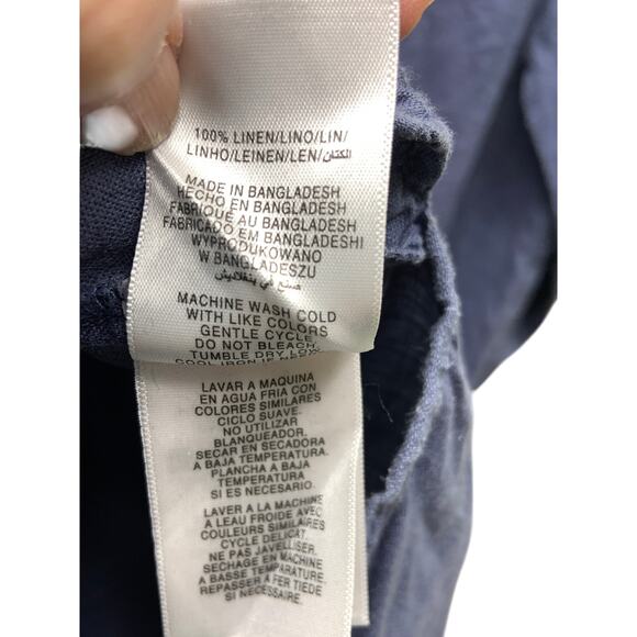 Ellen Tracy Linen Top Double Pocket 3/4 Sleeves Blouse Size 1X - Picture 9 of 11